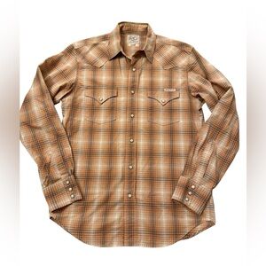 Lucky Brand 100% cotton Western Plaid Button Down Shirt. Size S